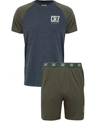 Мужской хлопковый комплект из топа и шорт для домашней одежды CR7