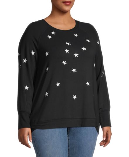 Пуловер из ткани френч терри Plus со звездами<br> Workshop