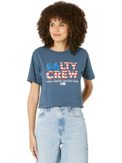 Укороченная футболка бойфренда с короткими рукавами и звездами и полосками Salty Crew