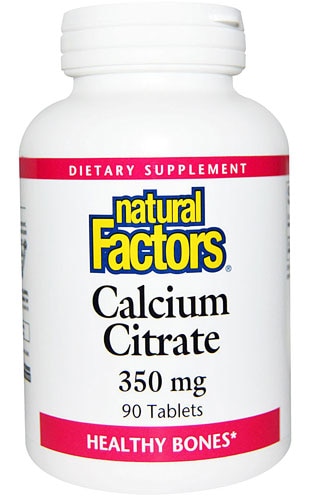 Кальций Цитрат - 350 мг - 90 таблеток - Natural Factors Natural Factors
