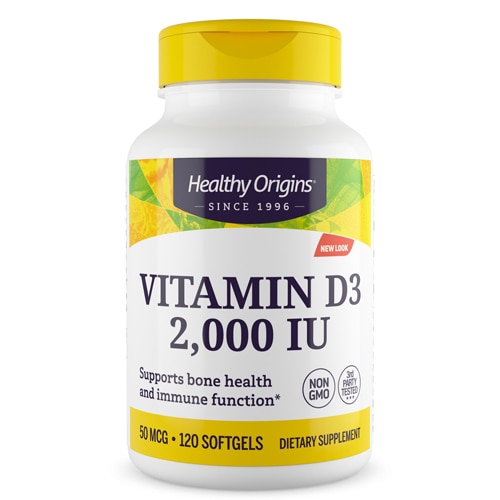 Healthy Origins Витамин D3 — 2000 МЕ — 120 капсул Healthy Origins
