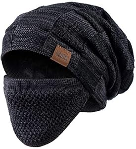 Шапка бини REDESS Beanie Hat для мужчин и женщин зимняя теплая трикотажная с напуском толстая шапка с защитой для лица REDESS