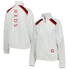Женская спортивная куртка с молнией во всю длину G-III 4Her by Carl Banks White Cincinnati Reds Red Flag In The Style