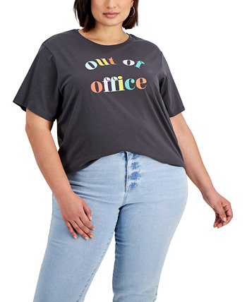 Модная футболка больших размеров Out Of Office с графическим принтом BAN.DO