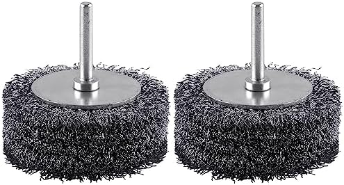 Rocaris 2 Pack Wire Brush for Drill Set,3 Inch Wire Wheel for Drill Attachments,Heavy Duty Wire Wheel Removal Paint Rust & Corrosion, 0.0118" Carbon Steel Wire, 1/4in Shank, 20000RPM Rocaris