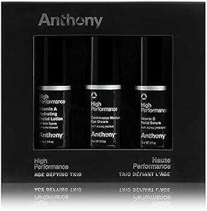 Anthony High-Performance Trio Kit – Eye Cream (0.5 Fl Oz), Vitamin C Facial Serum (0.5 Fl Oz), and Vitamin A Hydrating Facial Lotion (0.5 Fl Oz) – Anti-Aging Skincare for All Skin Types Anthony