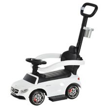 Aosom Push Cars for Toddlers Ride On and Push Car Stroller Sliding Walking Car with Underneath Storage Compartment and Working Steering Wheel White Aosom