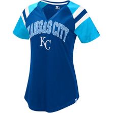 Женская футболка Starter Royal/Blue Kansas City Royals Game On Notch Neck Raglan Starter