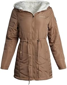 bebe Women's Anorak Jacket - Lightweight Full Zip Up Reversible to Faux Fur Winter Coat with Hood - Jackets for Women (S-XL) Bebe