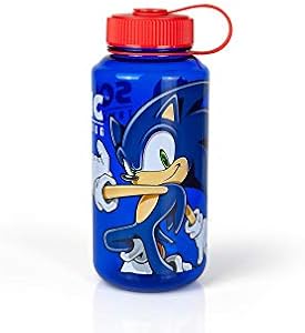 Пластиковая бутылка для воды Sonic The Hedgehog - Многоразовая 32 унции, Транспортная чашка с защитой от протечек, Идеальна для школы, спорта, рюкзака, ланчбокса Just Funky