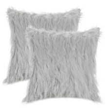 Plush Decorative Solid Throw Modern Bedroom Pillow Covers 2 Pcs 18&#34; X 18&#34; Unique Bargains