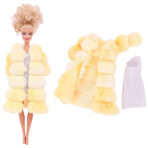 Barbies Doll Clothes 2PcsPlush Coat Jacket+ Dress Skirt/ Pants Clothing For Barbie Doll Clothes Doll Accessories Girl`s Toy Visit the Barbie Store