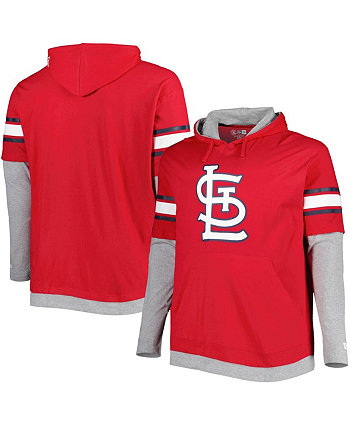 Мужской красный пуловер с капюшоном St. Louis Cardinals Big and Tall Twofer New Era
