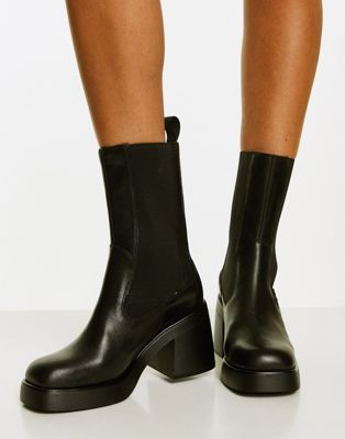 Vagabond Brooke leather chelsea platform boots in black Vagabond