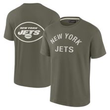 Супермягкая футболка унисекс Fanatics Signature Olive New York Jets Elements с короткими рукавами Fanatics Signature