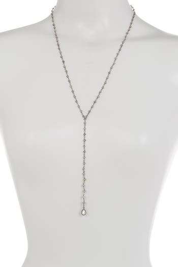Ожерелье с подвеской в виде розария из стерлингового серебра с лабрадоритом ADORNIA