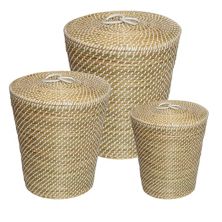 Honey-Can-Do Set of 3 Nesting Seagrass Snake Charmer's Storage Basket Set Honey-Can-Do