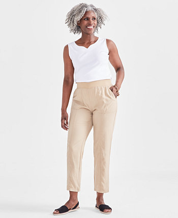 Women's Mid-Rise Pull On Straight-Leg Ankle Pants, Created for Macy's Style & Co