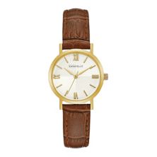 Caravelle by Bulova Women's Gold-Tone Stainless Steel Leather Strap Watch - 44L258 Caravelle