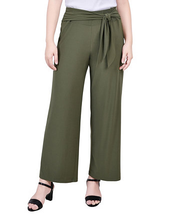 Женские Бриджи и капри NY Collection Petite Cropped Solid Pull On Pants with Sash NY Collection