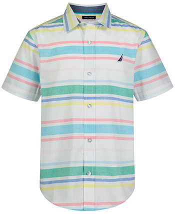 Little Boys Coastal Stripe Short Sleeves Shirt Nautica
