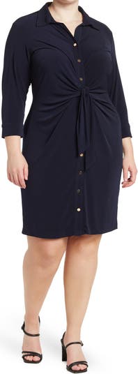 3/4 Sleeve Button Front Dress PHILOSOPHY CASHMERE