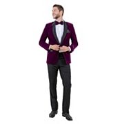 Мужской Блейзер Tazzio Deluxe Вельветовый Slim-Fit для Рождественского Ужина с Атласным Шалевым Карманом Tazzio