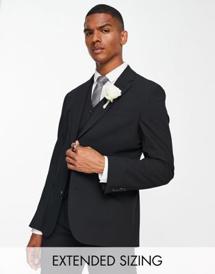 Черный узкий костюмный пиджак из ткани премиум-класса Noak 'Camden' с эластичной тканью Noak