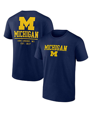 Мужская темно-синяя футболка с логотипом Michigan Wolverines Game Day 2-Hit Fanatics