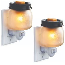 Candle Warmers Etc. 2-Pack Glass Mason Jar Plug-In Fragrance Warmers Candle Warmers