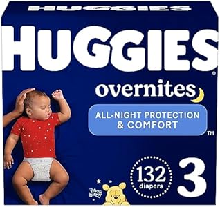 Huggies Size 3 Overnites Baby Diapers: Overnight Diapers, Size 3 (16-28 lbs), 58 Ct Huggies