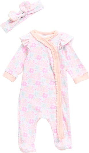 Floral Coverall with Headband Set Modern Baby
