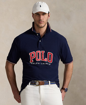 Мужская рубашка-поло из сетчатого хлопка Polo Ralph Lauren для больших и высоких, с эмблемой и короткими рукавами Polo Ralph Lauren