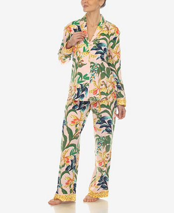 Женские 2 шт. Пижамный комплект с принтом полевых цветов White Mark