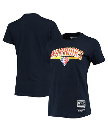 Женская темно-синяя футболка Golden State Warriors Classic Edition Warriors Origins 75th Anniversary Mitchell & Ness