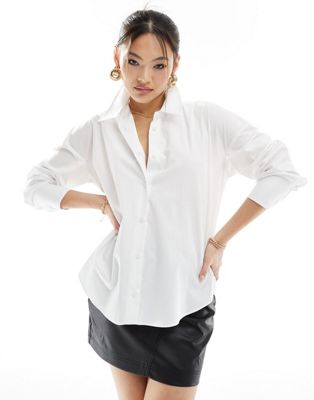 River Island contrast detail shirt in white RIVER ISLAND
