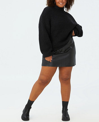 Trendy Plus Size Polyurethane Mini Skirt COTTON ON