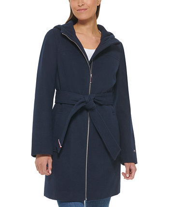 Женское пальто с капюшоном и поясом Tommy Hilfiger