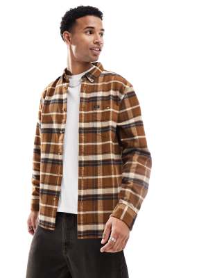 Lee riveted check flannel shirt relaxed fit in tan Lee