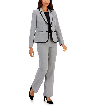 Женская куртка прямого кроя с двумя пуговицами в оправе «гусиные лапки», 2 предмета. Брючный костюм Le Suit