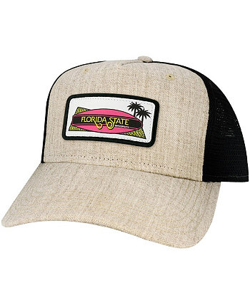 Мужская коричневая регулируемая шляпа Snapback Snapback для мужчин и женщин, штат Флорида, пляжный клуб Roadie Trucker League Collegiate Wear