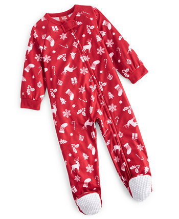 Baby Merry One-Piece Footed Pajamas, Created for Macy's Family Pajamas