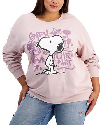 Trendy Plus Size Snoopy Graffiti Graphic Sweatshirt Love Tribe