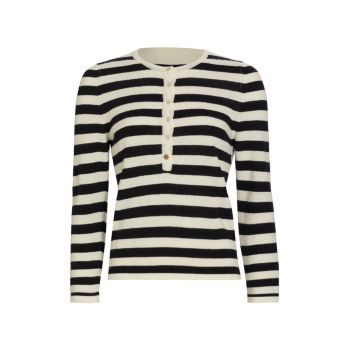Lou Stripe Wool Pullover Sweater Fortela
