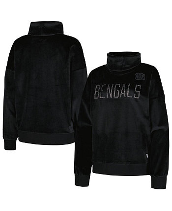 Женский черный пуловер с воротником-воронкой Cincinnati Bengals Deliliah со стразами DKNY