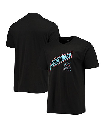 Men's Black Miami Marlins Local Tri-Blend T-shirt BreakingT