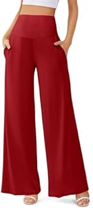 JZC Women's Palazzo Lounge Pants Stretchy Wide Leg Casual Pants Comfy High Waist Flowy Pants S-3XL JZC