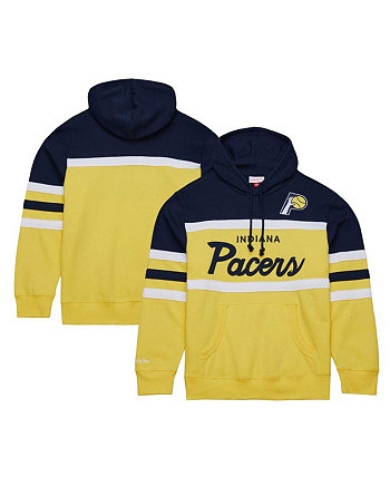 Мужской темно-синий, золотой пуловер с капюшоном для главного тренера Indiana Pacers Indiana Pacers Mitchell & Ness