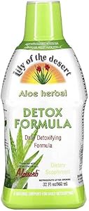 Lily Of The Desert Aloe Vera Herbal Detox Formula - Aloe Vera Juice with Milk Thistle, Slippery Elm, Burdock Root, Dandelion Root, and Echinacea for Gut Health, Liver Support, and Wellness, 32 Oz Lily of the Desert