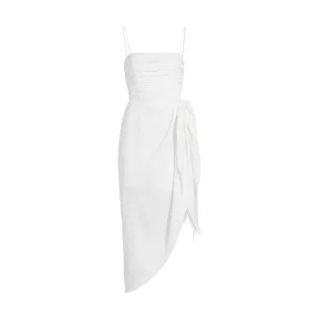 Delaney Asymmetric Satin Midi-Dress WAYF